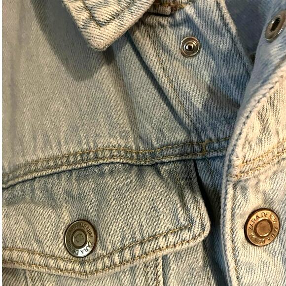 NWOT ZARA Soft Denim Snap Button Dress Light Blue Denim Size Small - Picture 2 of 4